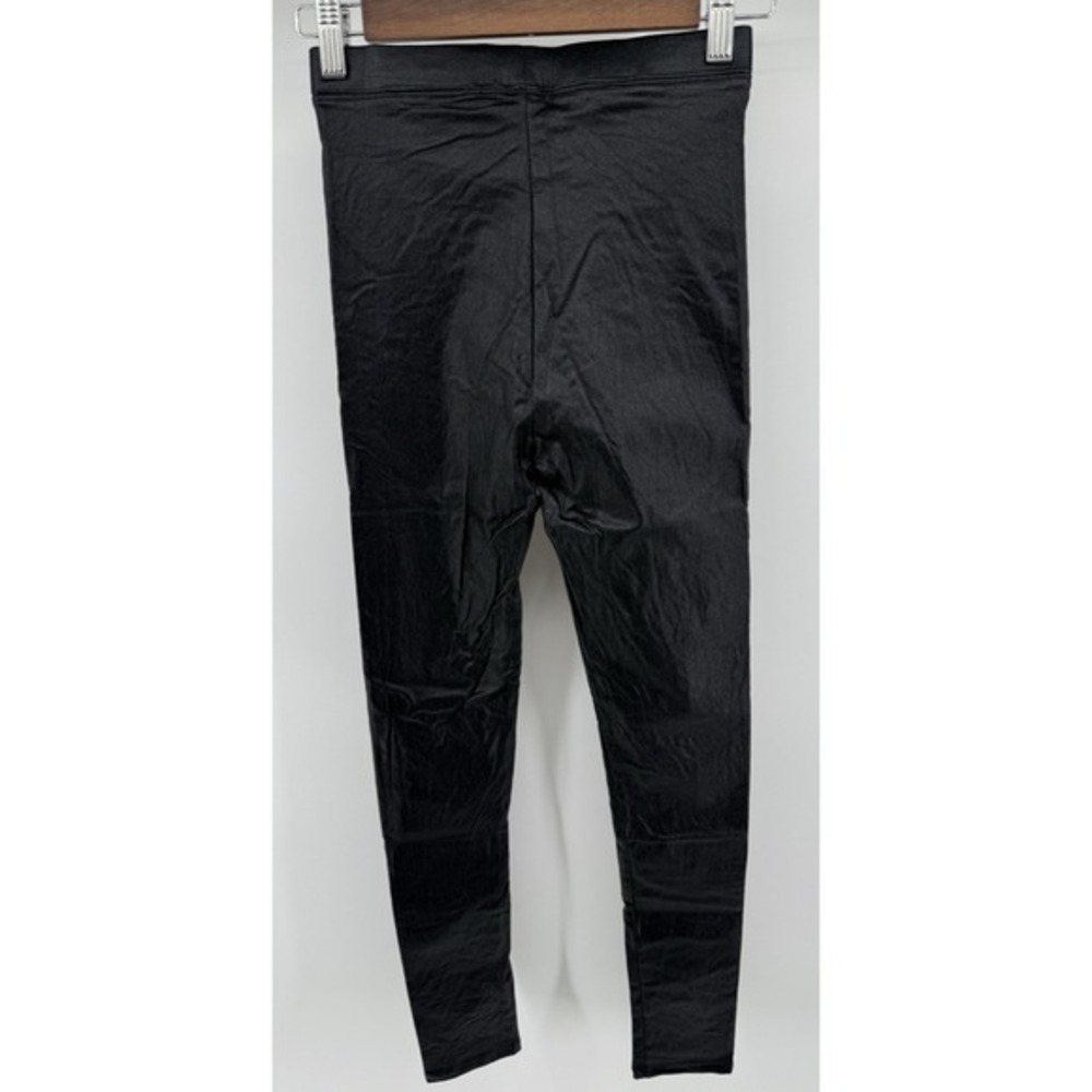 Frenchie Mini Couture girls black faux leather jegging stretch pants Size 14 New